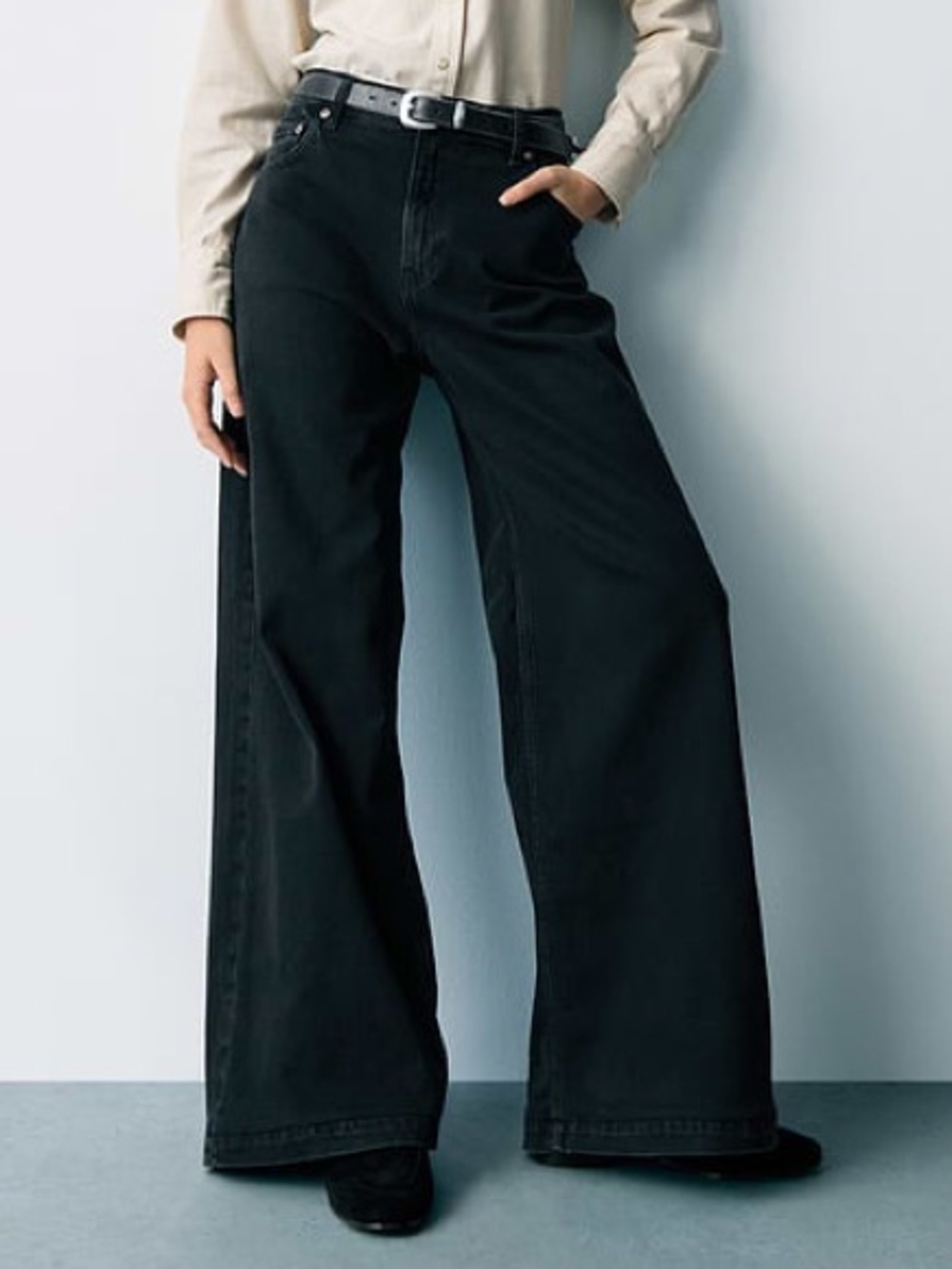 GAP Black Wide-Leg High-Rise Jeans